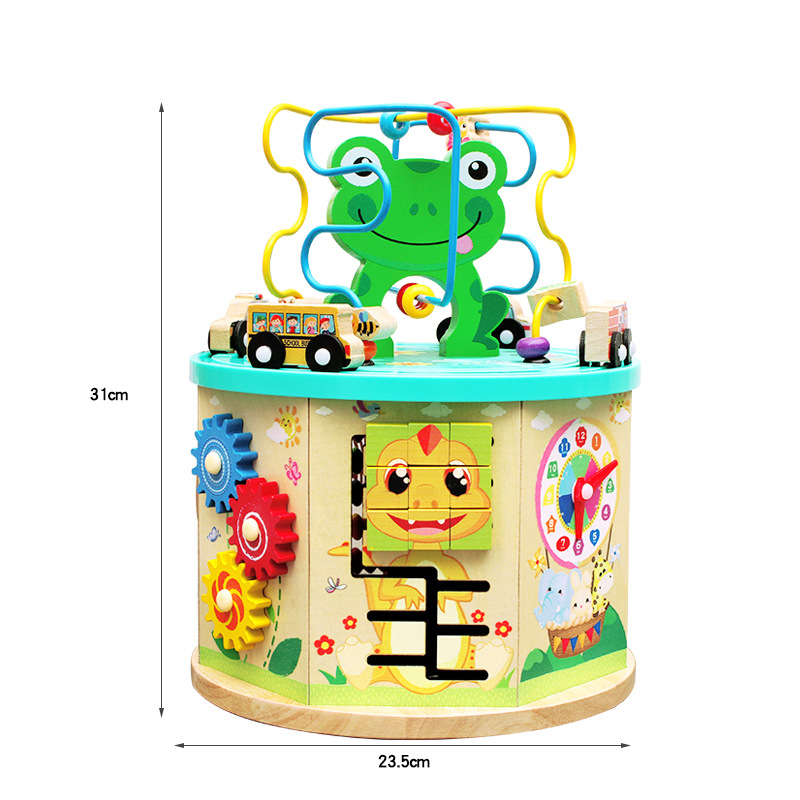 Multifunctional Bead-Stringing Toy Wooden Treasure Chest Children&#039;s Creative Toys Early Childhood Education Child Baby Toys Wholesale