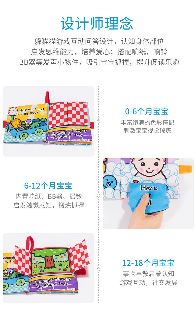 Jollybaby Peekaboo Series Cloth Book Baby Cloth Book Cloth Book Early Education Toys Baby Toys 0-1 Years Old Cloth Book Jollybaby Peekaboo Series Cloth Book Baby Cloth Book Cloth Book Early Education Toys Baby Toys 0-1 Years Old Cloth Book