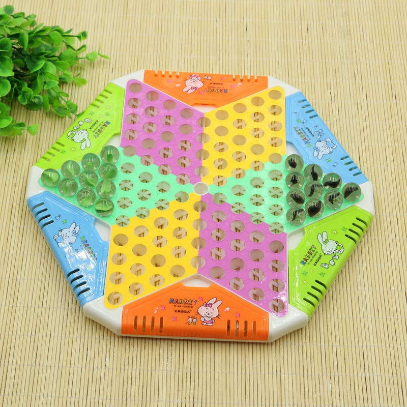 Glass Ball Children&#039;s Educational Toys Chess Board Game Marbles Checkers