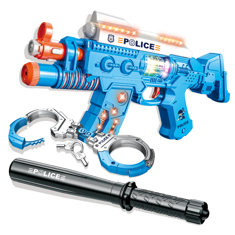 42218b Sound and Light Voice Gun Submachine Gun Assault Gun Police Suit Children Electric Toy Gun Electronic Gun