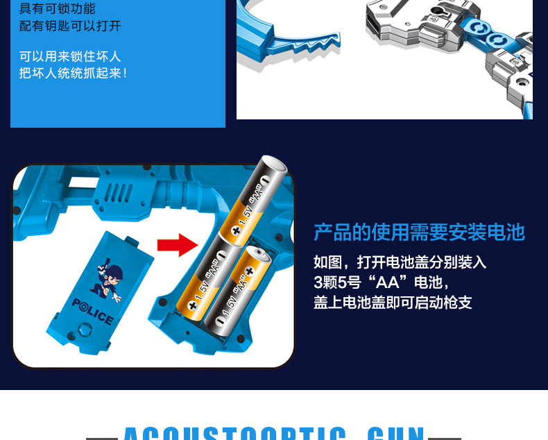 42218b Sound and Light Voice Gun Submachine Gun Assault Gun Police Suit Children Electric Toy Gun Electronic Gun