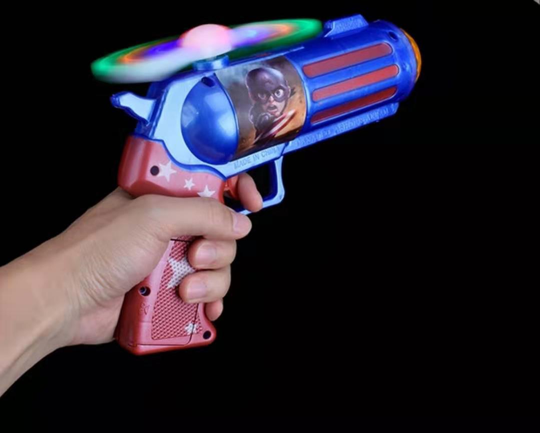Electric toy gun avengers sound light voice windmill rotating night market hot selling children's toys wholesale