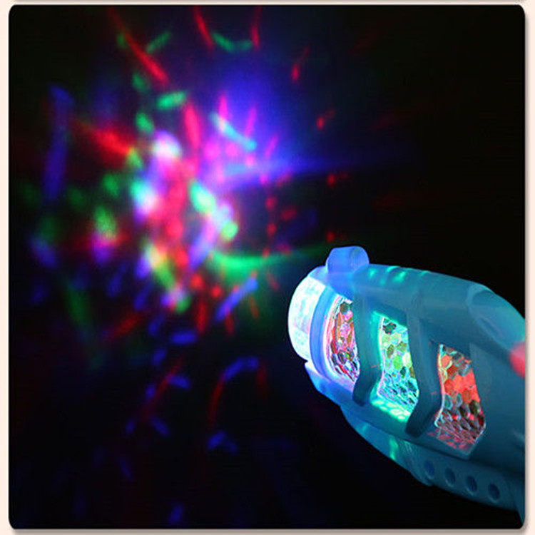 Colorful optical fiber music projection electric toy gun children&#039;s luminous toy square night market toy wholesale