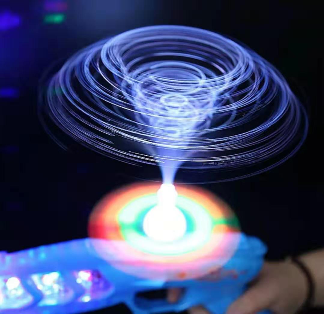 Colorful optical fiber music projection electric toy gun children's luminous toy square night market toy wholesale