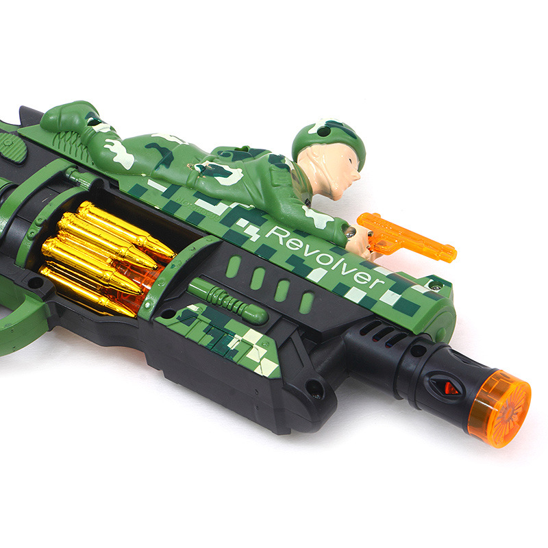 New children educational electric lighting music vibration toy gun gentian bright silver gun manufacturers direct sales