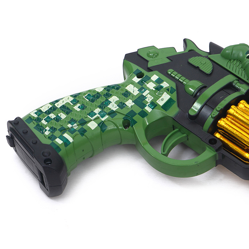 New children educational electric lighting music vibration toy gun gentian bright silver gun manufacturers direct sales