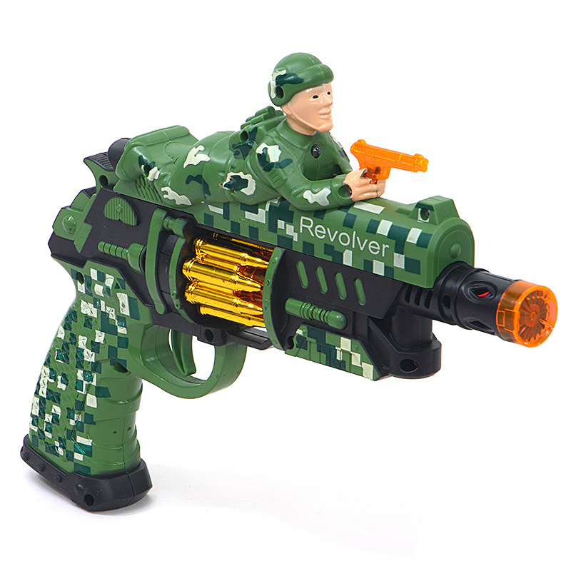 New children educational electric lighting music vibration toy gun gentian bright silver gun manufacturers direct sales