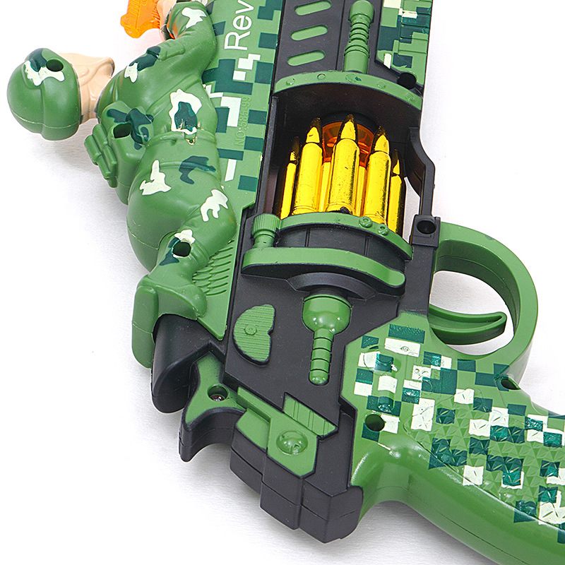 New children educational electric lighting music vibration toy gun gentian bright silver gun manufacturers direct sales