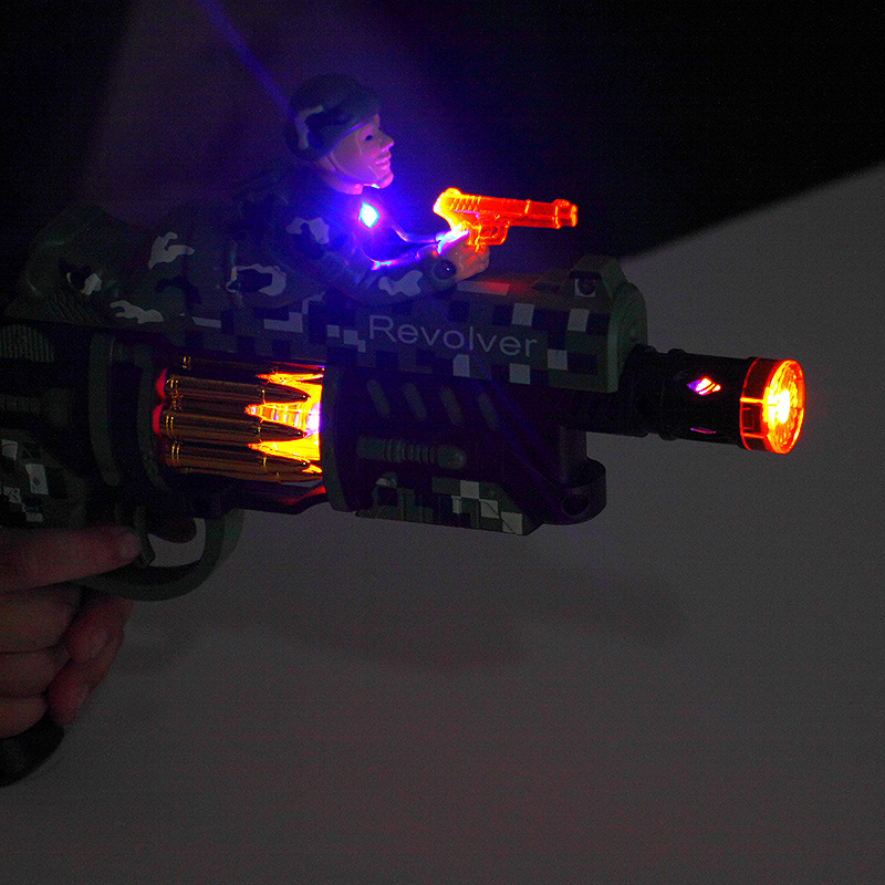 New children educational electric lighting music vibration toy gun gentian bright silver gun manufacturers direct sales