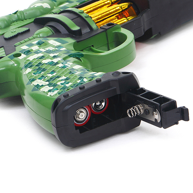 New children educational electric lighting music vibration toy gun gentian bright silver gun manufacturers direct sales