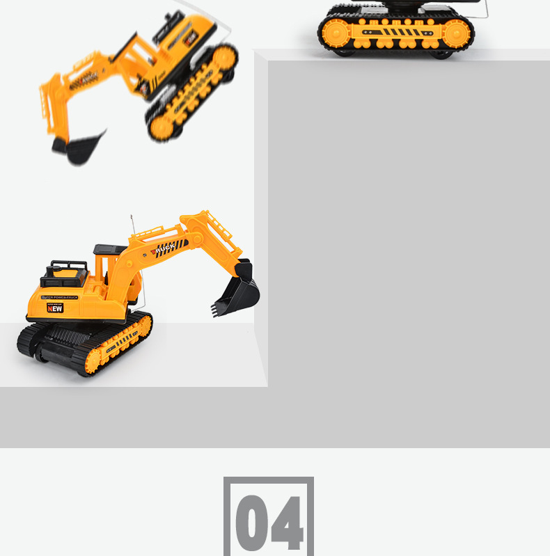 Control Excavator Simulation Electric Engineering Car Digging Excavator Boy Model Children's Toy Night Market Stall Gift