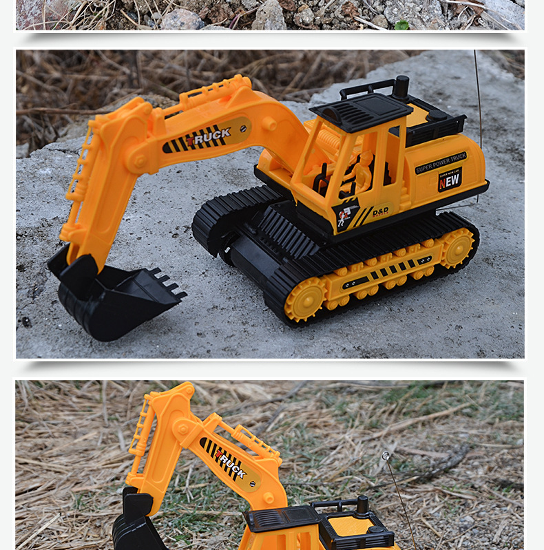 Control Excavator Simulation Electric Engineering Car Digging Excavator Boy Model Children's Toy Night Market Stall Gift