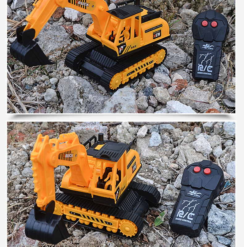 Control Excavator Simulation Electric Engineering Car Digging Excavator Boy Model Children's Toy Night Market Stall Gift