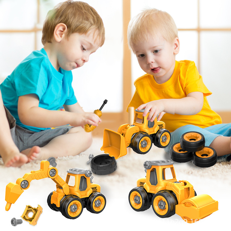 Children Disassembly Engineering Car Toys DIY Nut Assembly Puzzle Disassembly Simulation Sliding Mining Dismountable Car
