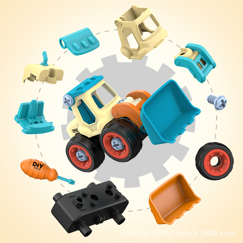 Children Disassembly Engineering Car Toys DIY Nut Assembly Puzzle Disassembly Simulation Sliding Mining Dismountable Car