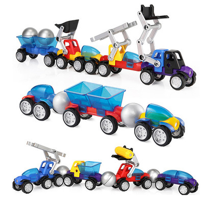 3D Large magnetic stick combined DIY Building Blocks Engineering Car Early Education Development Educational Toys