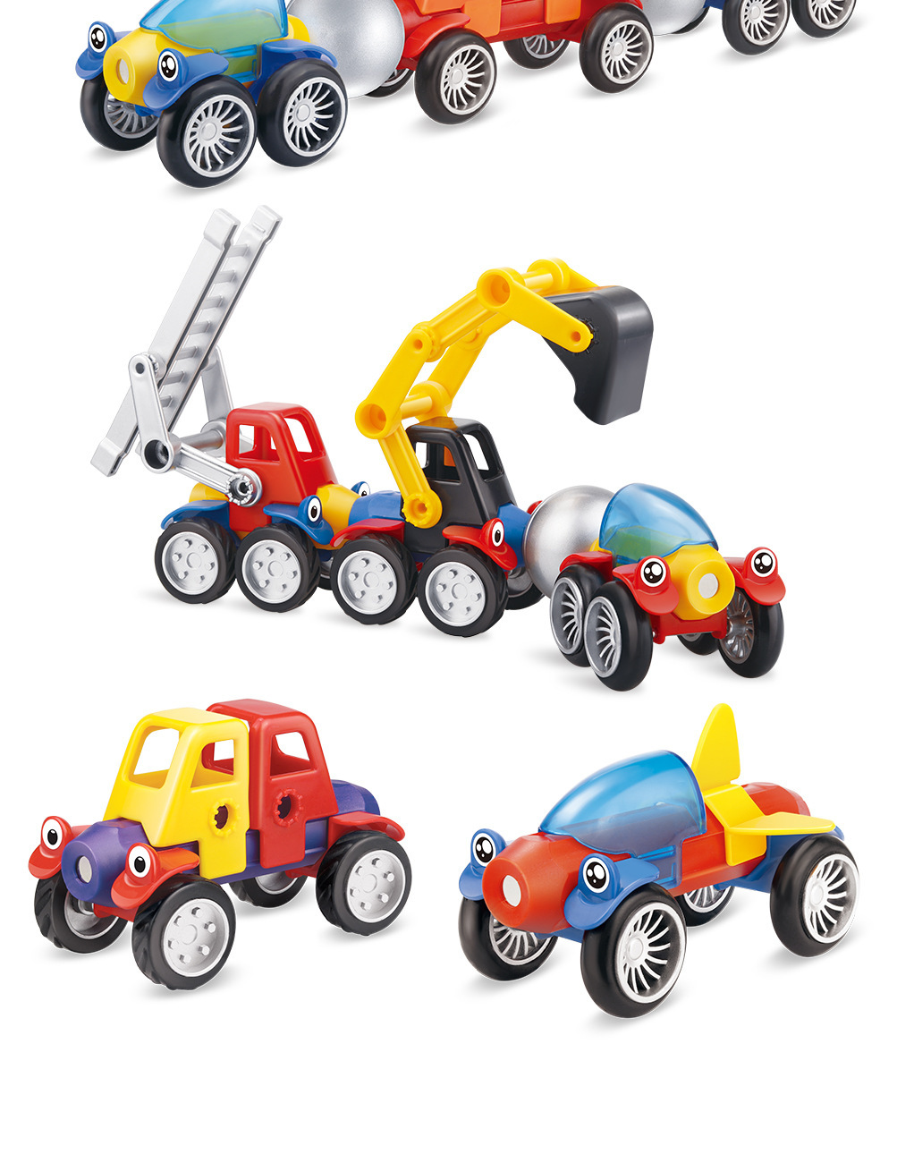 3D Large magnetic stick combined DIY Building Blocks Engineering Car Early Education Development Educational Toys