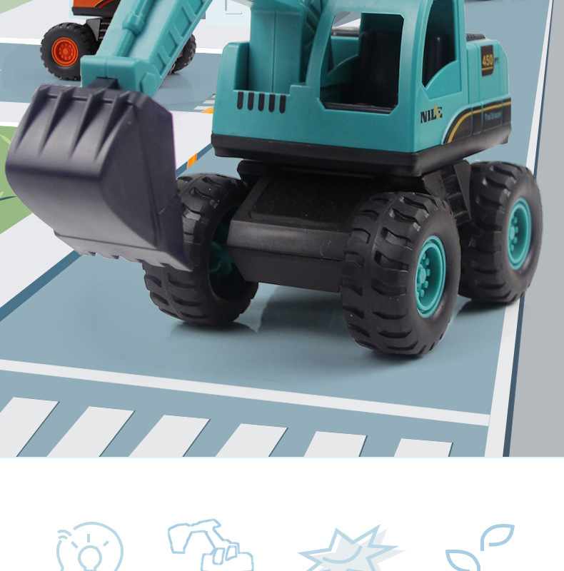 New Children's Inertia Engineering Vehicle Large Drop-Resistant Simulation Rotating Excavator Boy Toy Car Stall Gift