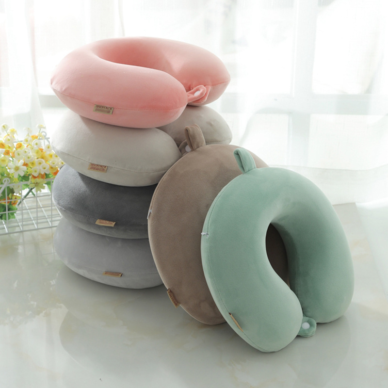 Memory Pillow U-Shaped Pillow Core Travel Neck Pillow U-Shaped Neck Pillow Logo Embroidery U-Shaped Pillow Solid Color Memory Foam U-Shaped Pillow
