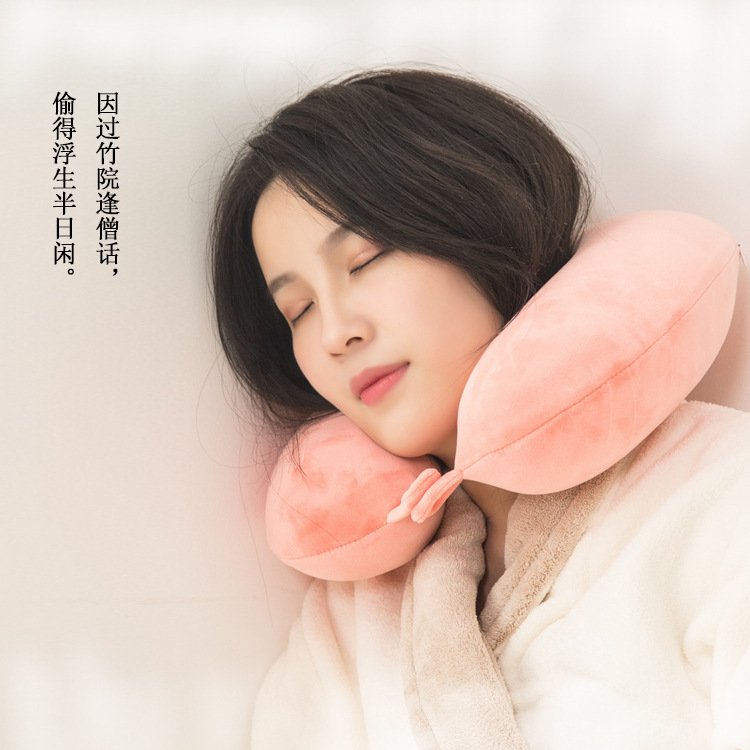 Memory Pillow U-Shaped Pillow Core Travel Neck Pillow U-Shaped Neck Pillow Logo Embroidery U-Shaped Pillow Solid Color Memory Foam U-Shaped Pillow