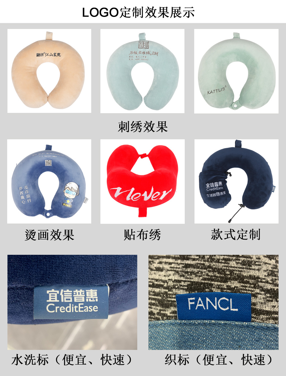Memory Pillow U-Shaped Pillow Core Travel Neck Pillow U-Shaped Neck Pillow Logo Embroidery U-Shaped Pillow Solid Color Memory Foam U-Shaped Pillow