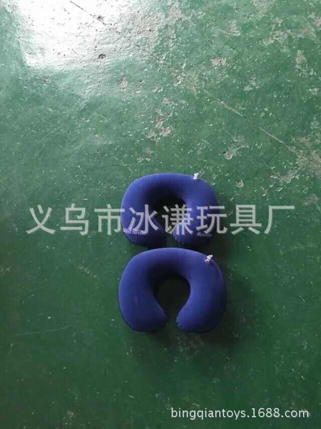 Adult children inflatable U pillow flocking PVC cushion air pillow