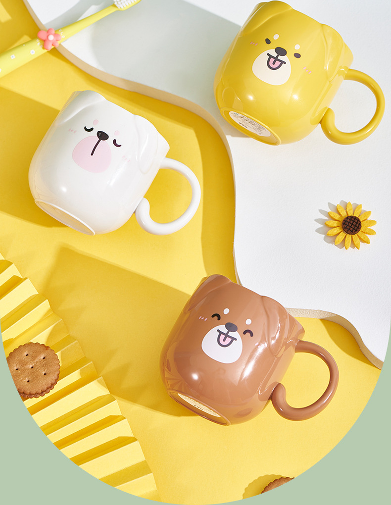New Baby Toothbrush Cup Puppy Cartoon Gargle Cup Easy to Clean Cute Cup Toothbrush Cup for Children Anti-Fall Cup