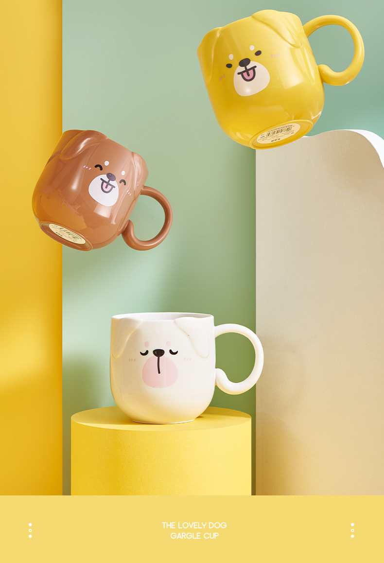 New Baby Toothbrush Cup Puppy Cartoon Gargle Cup Easy to Clean Cute Cup Toothbrush Cup for Children Anti-Fall Cup