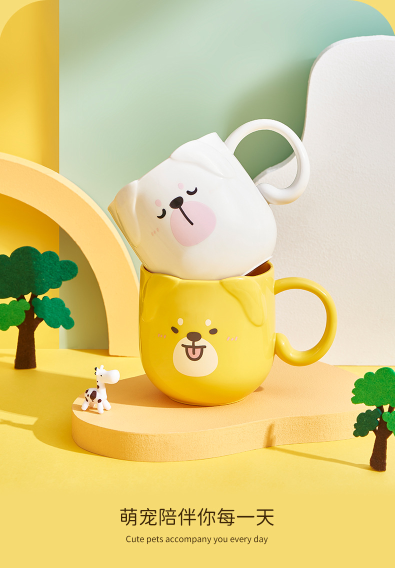 New Baby Toothbrush Cup Puppy Cartoon Gargle Cup Easy to Clean Cute Cup Toothbrush Cup for Children Anti-Fall Cup