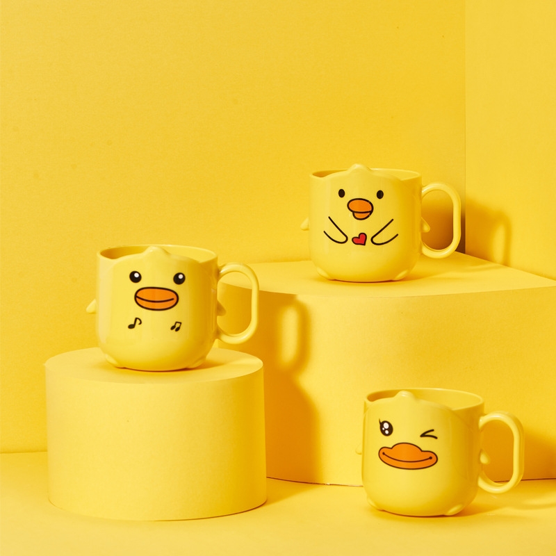 J6266 Small Yellow Duck Cup Children&#039;s Mouthwash Cup Cup Cute Tooth Cup Household Mouthwash Cup Cup Cartoon Toothbrush Cup