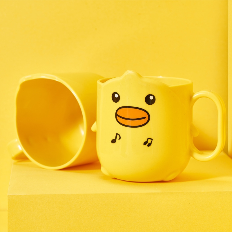 J6266 Small Yellow Duck Cup Children&#039;s Mouthwash Cup Cup Cute Tooth Cup Household Mouthwash Cup Cup Cartoon Toothbrush Cup