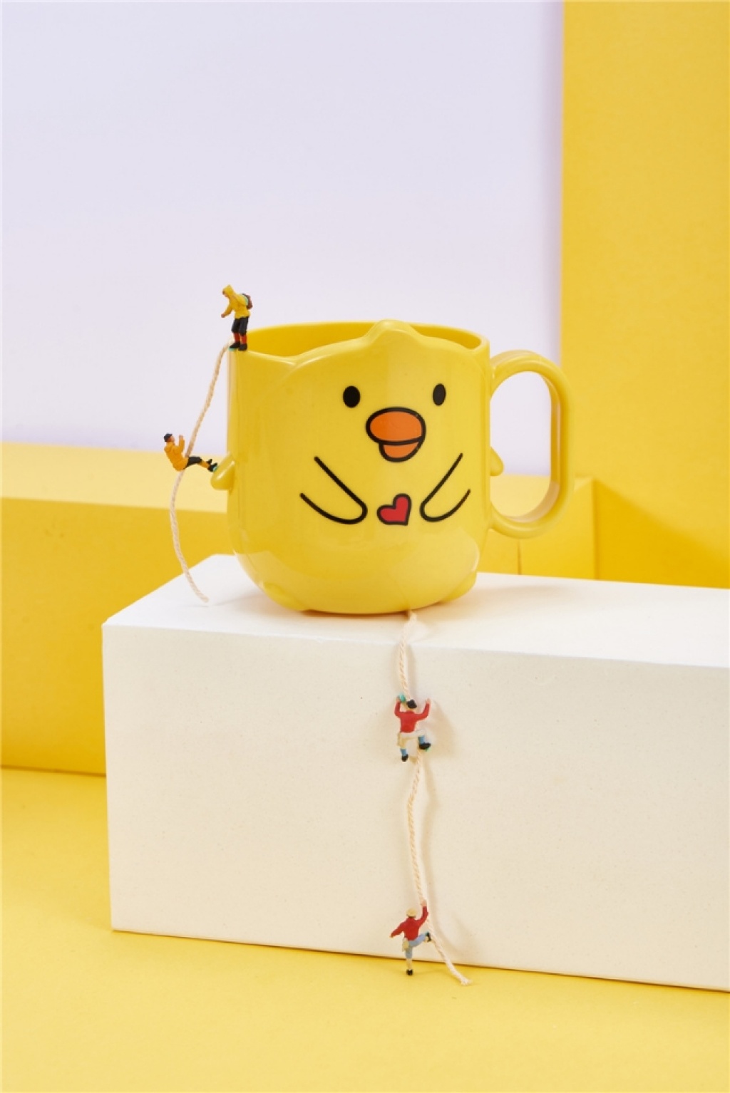 J6266 Small Yellow Duck Cup Children's Mouthwash Cup Cup Cute Tooth Cup Household Mouthwash Cup Cup Cartoon Toothbrush Cup