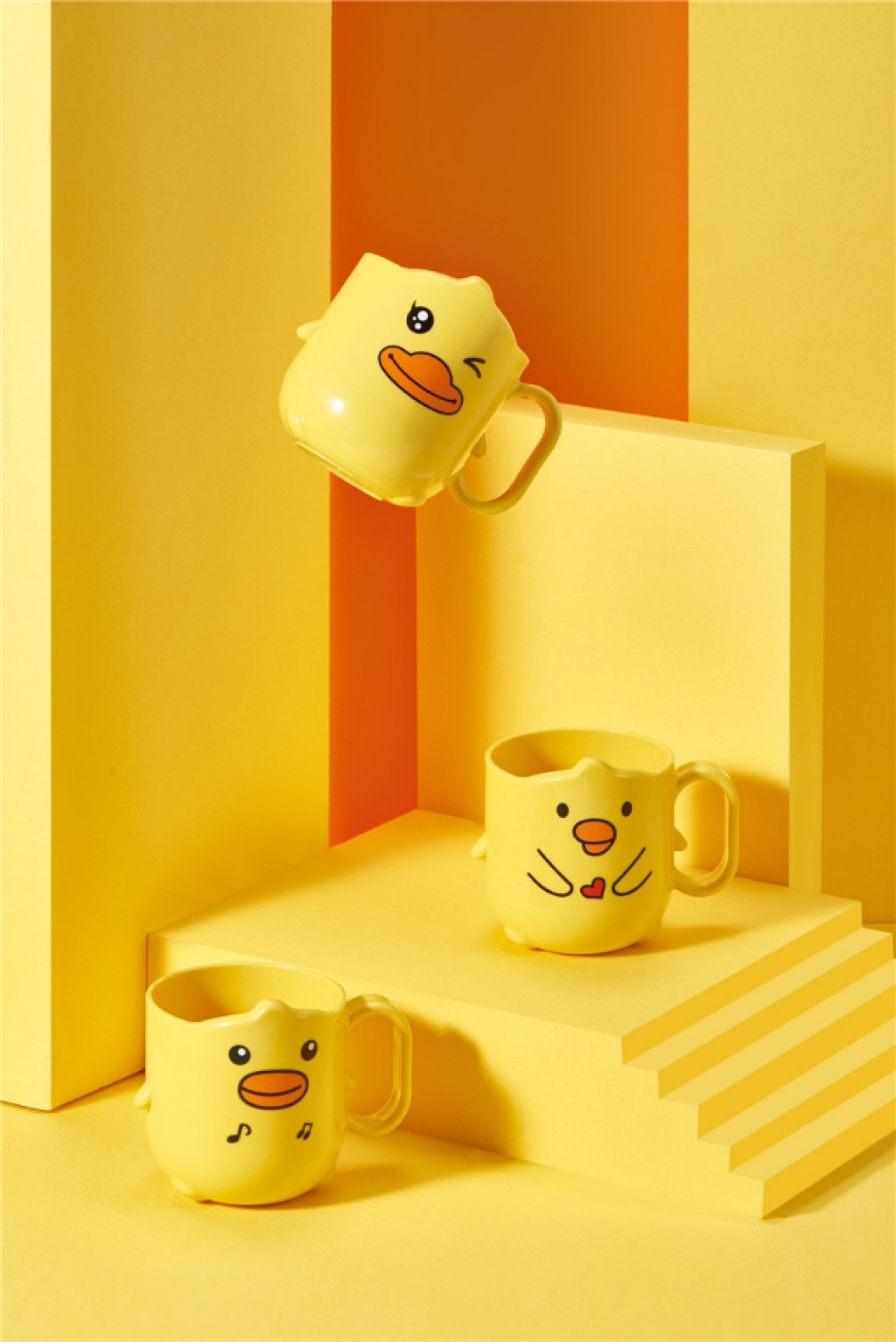 J6266 Small Yellow Duck Cup Children's Mouthwash Cup Cup Cute Tooth Cup Household Mouthwash Cup Cup Cartoon Toothbrush Cup