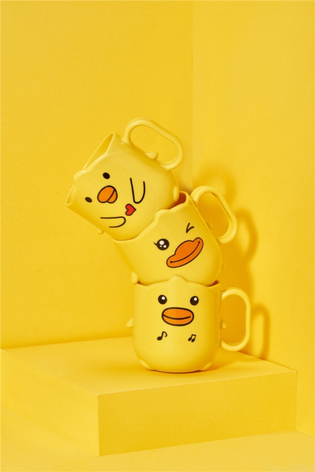 J6266 Small Yellow Duck Cup Children's Mouthwash Cup Cup Cute Tooth Cup Household Mouthwash Cup Cup Cartoon Toothbrush Cup