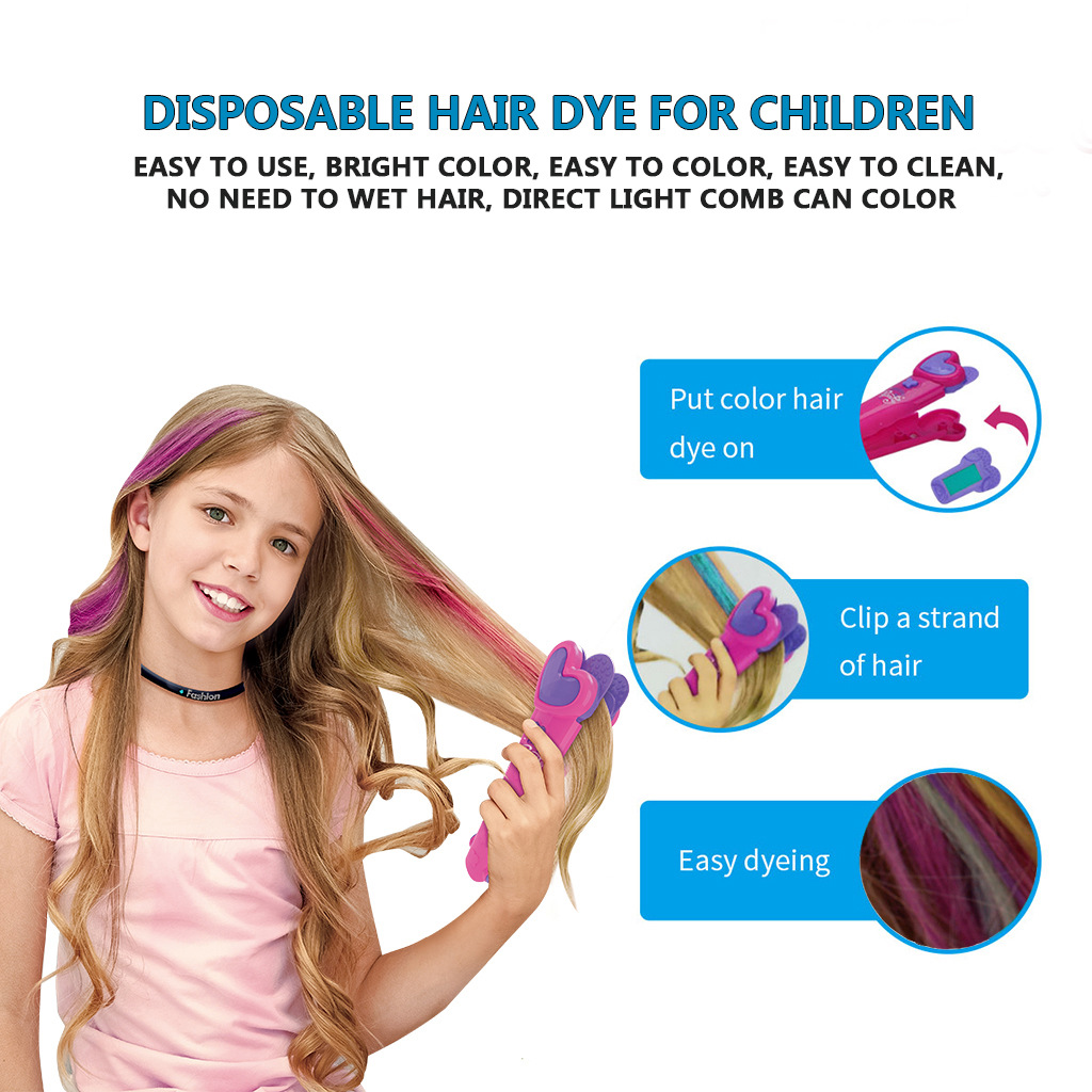 Cross-Border New Children&#039;s Hair Dyeing Stick Non-Toxic Harmless Children&#039;s Holiday Masquerade Hair Dye Cosplay Dye