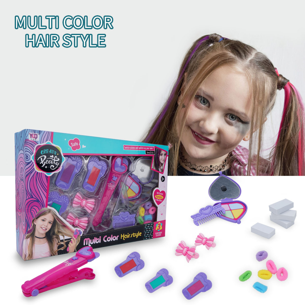 Cross-Border New Children's Hair Dyeing Stick Non-Toxic Harmless Children's Holiday Masquerade Hair Dye Cosplay Dye