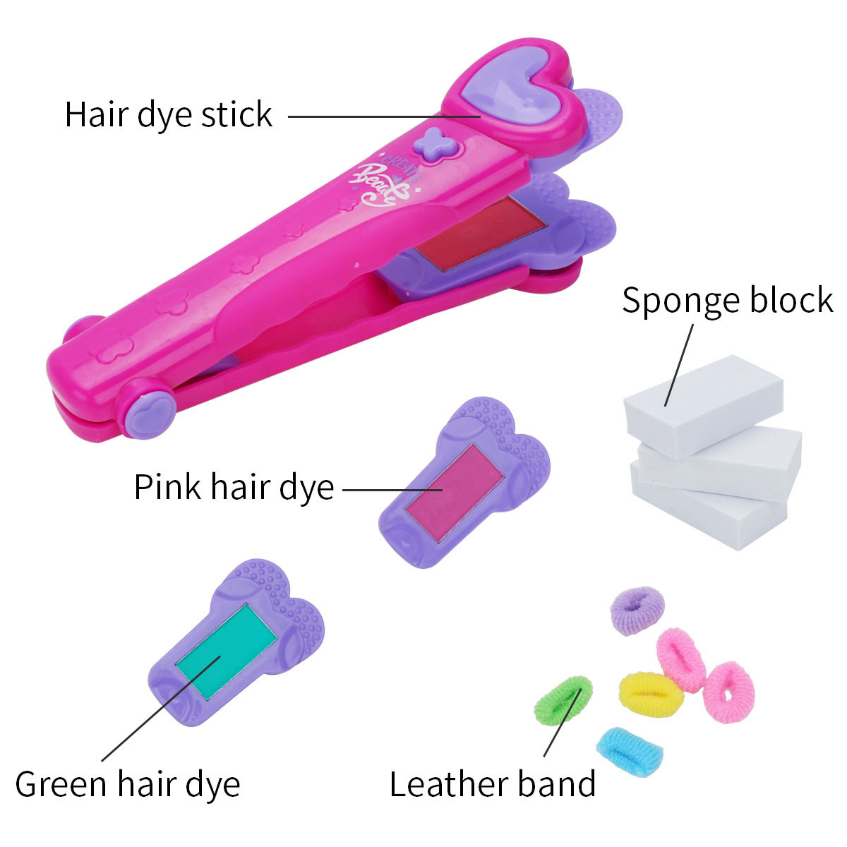 Cross-Border New Children's Hair Dyeing Stick Non-Toxic Harmless Children's Holiday Masquerade Hair Dye Cosplay Dye