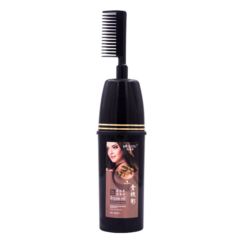 MOKERU New Morocco Nuts Oil One Comb Color Hair Dye Black and Multi-Color Hair Color Cream Factory Processing OEM