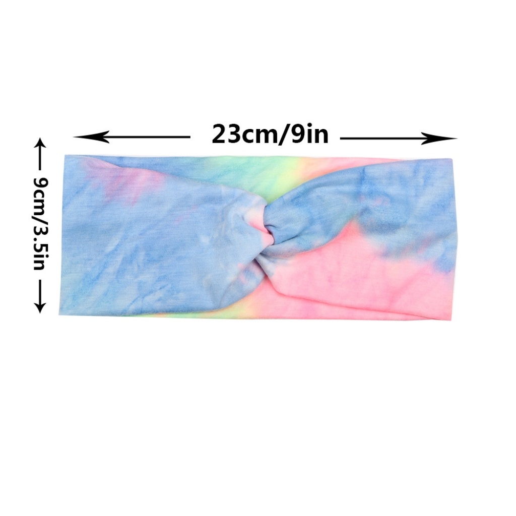 Europe and America Cross Border New Fashion Tie-Dye Fabric Cross Hair Band Hair Accessories Women's Yoga Running Exercise Hair Band Customized