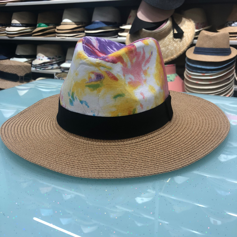 Popular Tie-Dye Straw Hat Women&#039;s Beach Sun-Proof Top Hat