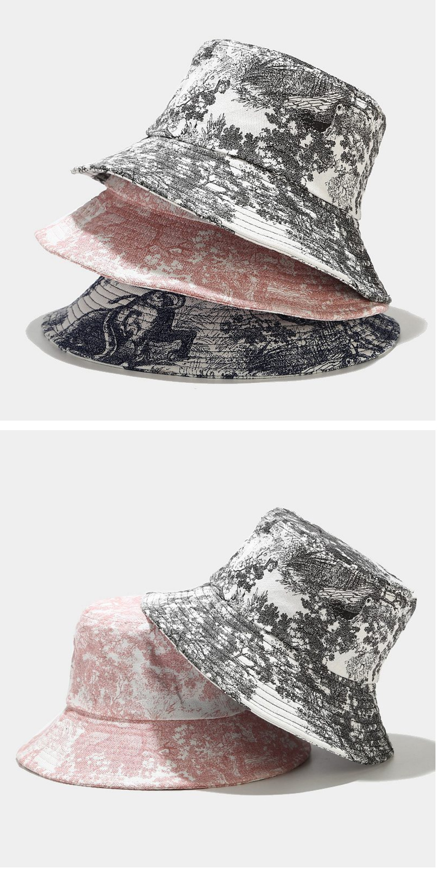 Tie-dye Abstract Ink Painting Printing Bucket Hat Wholesale 