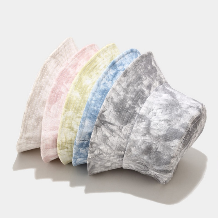 Cotton Tie-dye Unisex Bucket Hat Cap Outdoor Travel Sun Prot