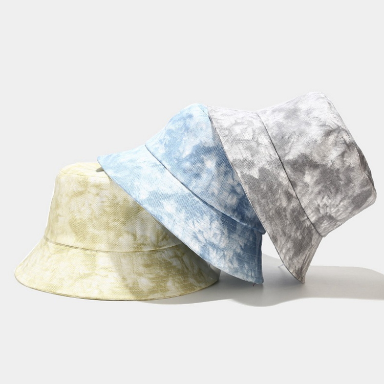 Cotton Tie-dye Unisex Bucket Hat Cap Outdoor Travel Sun Prot