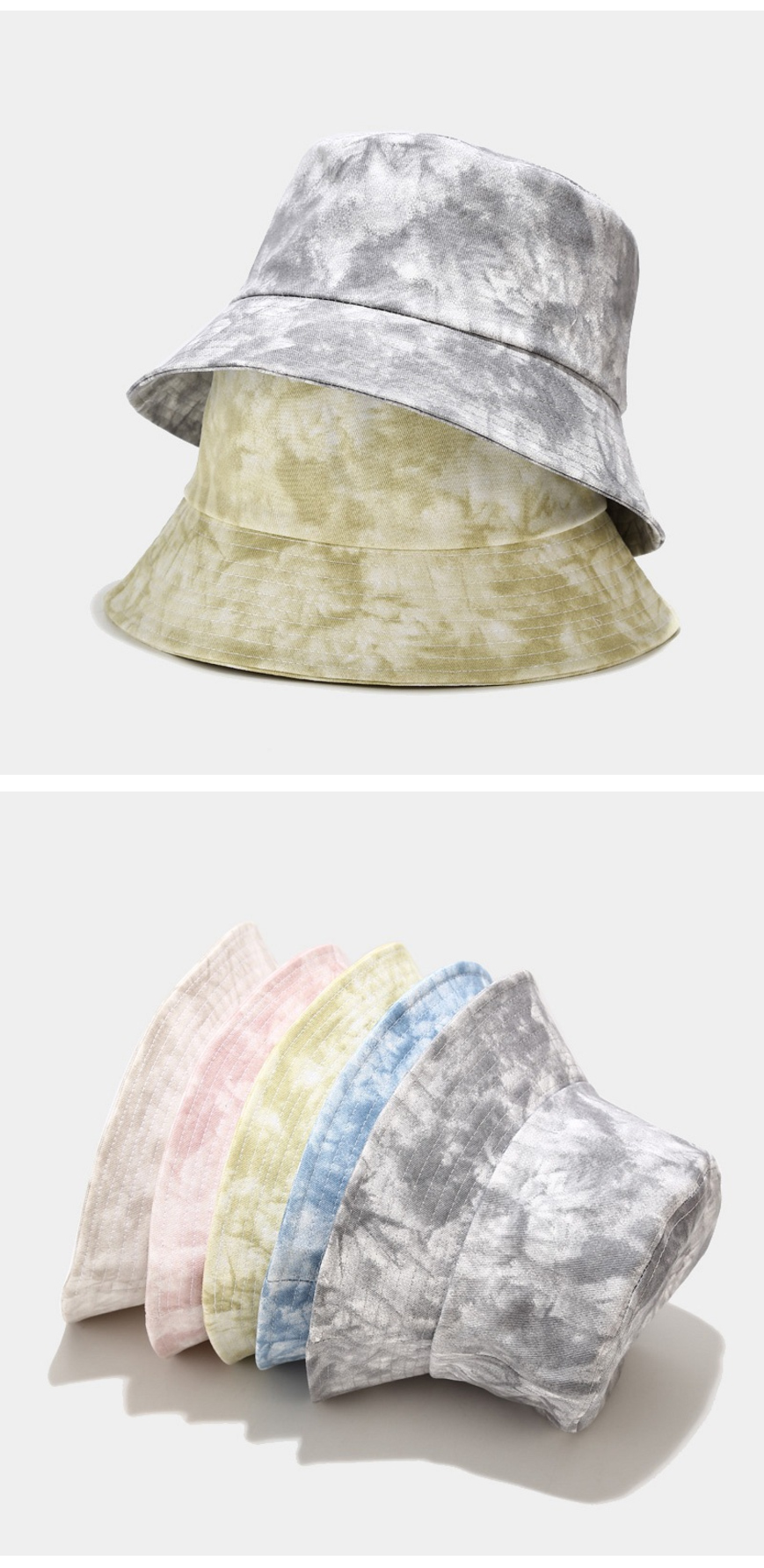 Cotton Tie-dye Unisex Bucket Hat Cap Outdoor Travel Sun Prot