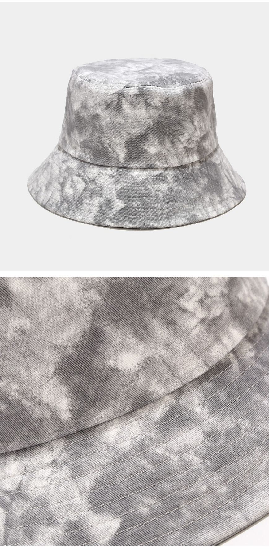 Cotton Tie-dye Unisex Bucket Hat Cap Outdoor Travel Sun Prot