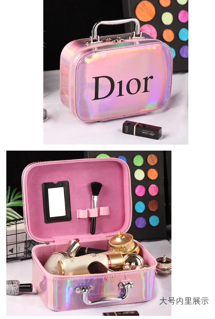 Small-Size Cosmetic Bag Portable Korean Simple Mini Girl Heart Cute Storage Box Large Capacity Portable Cosmetic Case