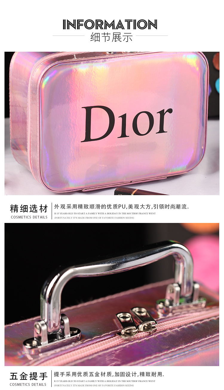 Small-Size Cosmetic Bag Portable Korean Simple Mini Girl Heart Cute Storage Box Large Capacity Portable Cosmetic Case
