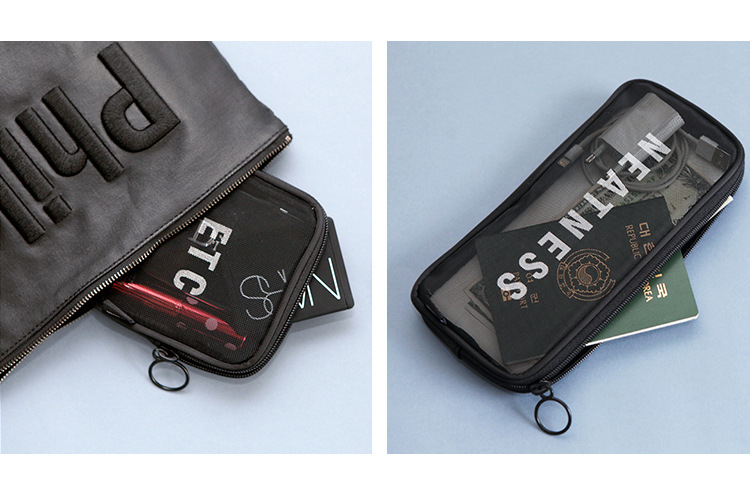 Korea travel multi-functional cosmetic bag size portable toiletry bag Ladies transparent gauze toiletry bag