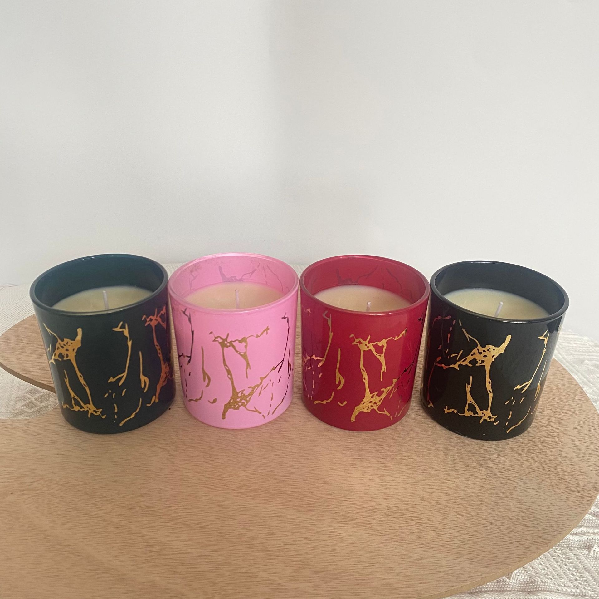 Factory Wholesale Marble Pattern Glass Canned Aromatherapy Candle Natural Fragrance Gift Factory Wholesale Marble Pattern Glass Canned Aromatherapy Candle Natural Fragrance Gift