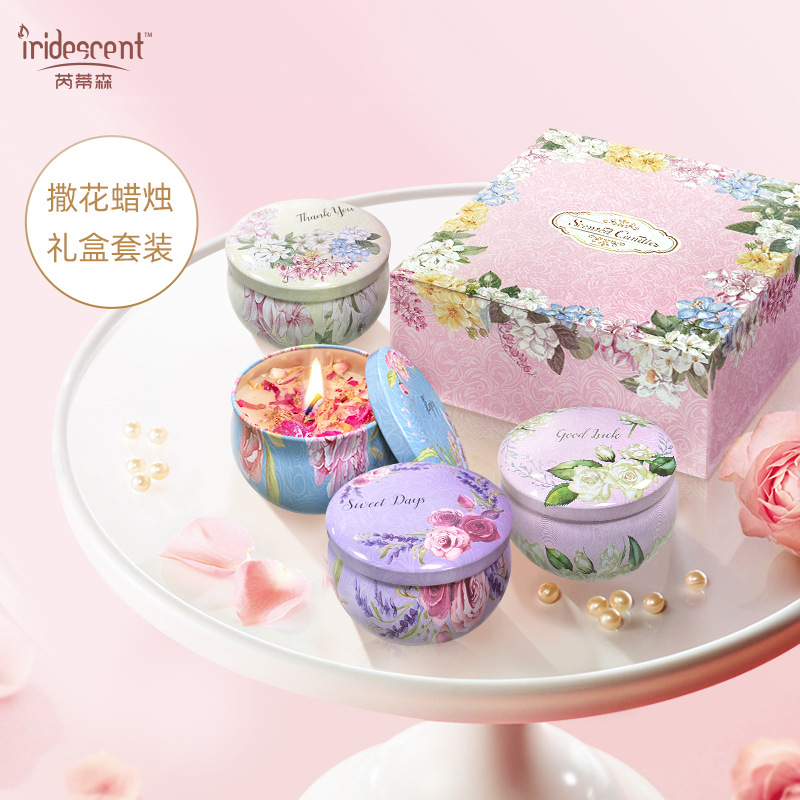 Dried Soy Wax Flower Fragrance Candle Wedding Gift Preserved Fresh Flower Fragrance Long Organic Essence Oil Incense Candle